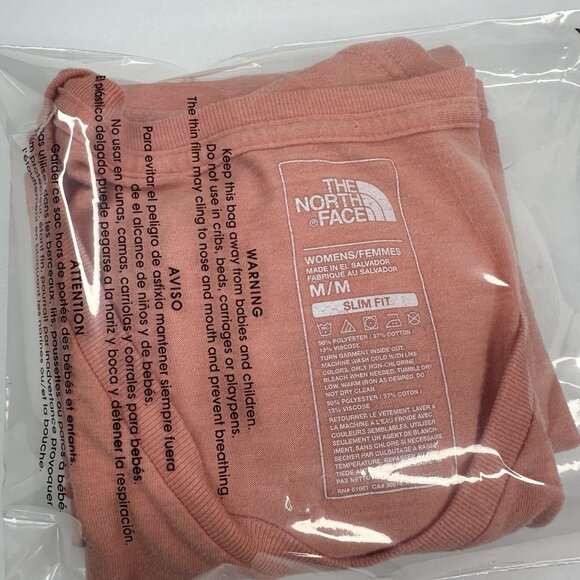 The North Face Women’s Pink V-Neck Short Sleeve Casual T-Shirt M/C36.3 - Picture 14 of 15